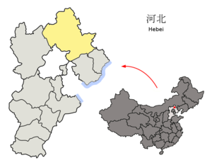 Localisation de la préfecture de Chengde (en jaune)