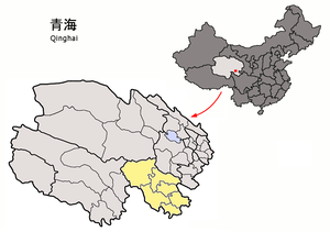 Localisation de la préfecture de Golog (en jaune)