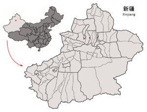 Localisation de la ville de Shihezi