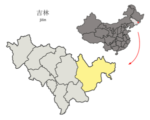 Localisation de la préfecture de Yanbian (en jaune)