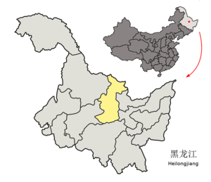 Localisation de la préfecture de Yichun (en jaune)