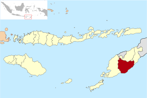 Situation de Timor Tengah Selatan dans les petites îles de la Sonde orientales.