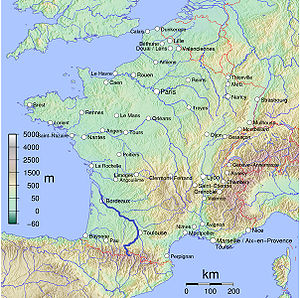 Localisation du cours de la Garonne