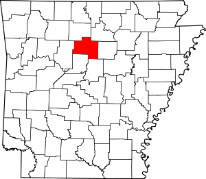 Localisation du comté de Van Buren (en rouge) dans l'Arkansas