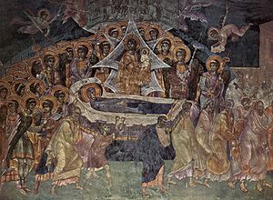 L'Assomption de la Vierge Marie, fresque du monastère de Gračanica