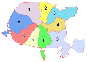 Carte des districts de Minsk