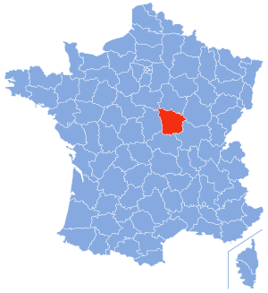 Localisation de la Nièvre en France