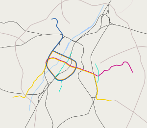 Carte des transports ferroviaires de Bruxelles