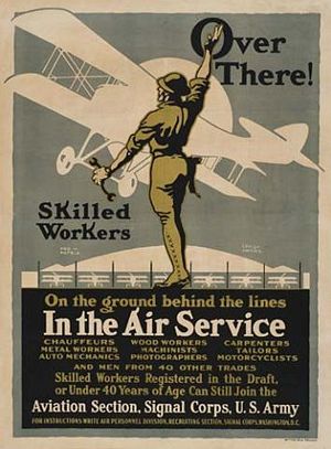 Over there ! , affiche de recrutement pour l'armée de l'air américaine, de Louis Fancher, 1918