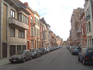 La rue Alexandre Markelbach en direction de l'avenue Rogier