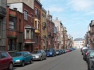 La rue Émile Wittmann en direction de l'avenue Rogier