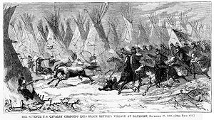 Seventh Cavalry Charging Black Kettle s Village 1868.jpg
