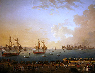 La bataille de la Martinique, vu par le peintre Rossel de Cercy.