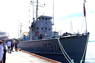 le navire-musée KNM Alta de la marine norvégienne lancé en 1953, ex MSC-104 jusqu'en 1954, ex M 915 Arlon de la marine belge jusqu'en 1966.
