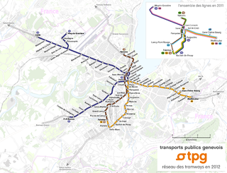 Genève - Tramway network map 2010.png
