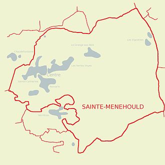 Carte de Sainte-Menehould présentant les différents quartiers