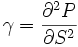 \gamma = \frac{\partial ^2 P}{\partial S ^2}
