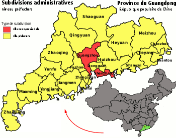 Guangdong administrative divisions 2009 1level-fr.svg