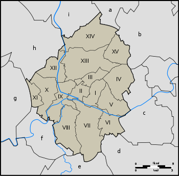 Carte des 15 sections de Charleroi