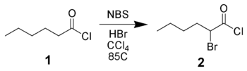 Bromation en α du chlorure d'hexanoyle