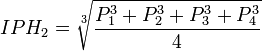 IPH_2 = \sqrt[3]{\frac{P_1^3 + P_2^3 + P_3^3 + P_4^3}{4}}