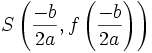 S\left(\frac{-b}{2a}, f\left(\frac{-b}{2a}\right)\right)