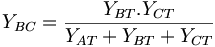 Y_{BC}=\frac{Y_{BT} . Y_{CT}}{Y_{AT}+Y_{BT}+Y_{CT}}