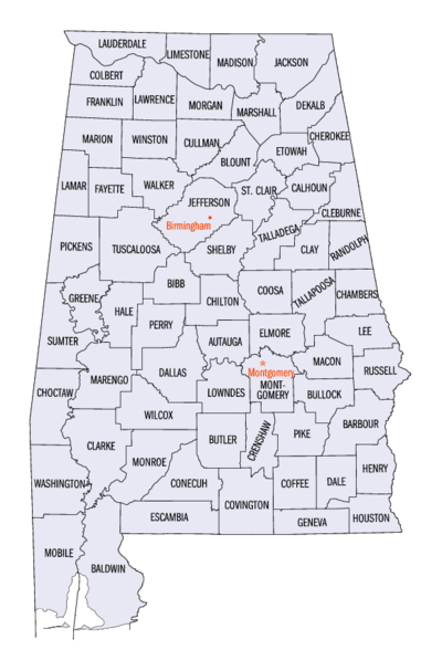 Comtés de l'Alabama