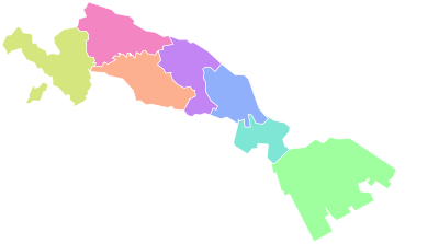 Carte des arrondissements de Kawasaki.