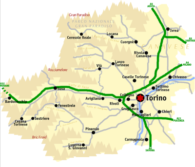 Carte de la province de Turin