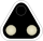 Triangle noir sur base avec deux feux blancs horizontaux