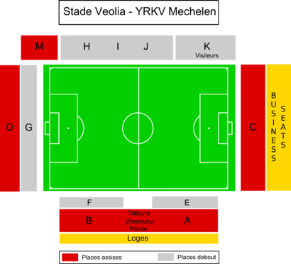 Plan du Stade Veolia Achter de Kazerne