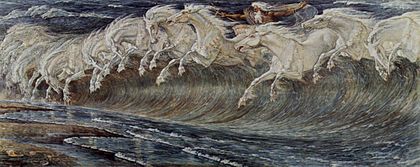 Des vagues représentées par des chevaux blancs : substitution opérée par la métaphore