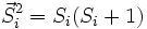 \vec{S}_i^2=S_i(S_i+1)