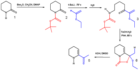 Synthèse de la 6-acétyl-1,2,3,4-tétrahydropyridine