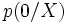 p(0/X)\,