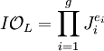 I\mathcal{O}_L=\prod_{i=1}^g J_i^{e_i}