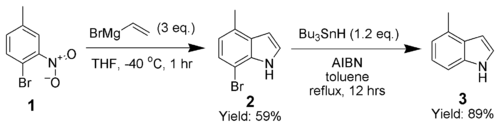 Modification de Dobbs  de la synthèse de Bartoli de l'indole