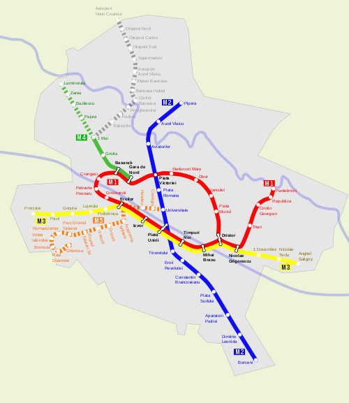 Carte du métro de Bucarest