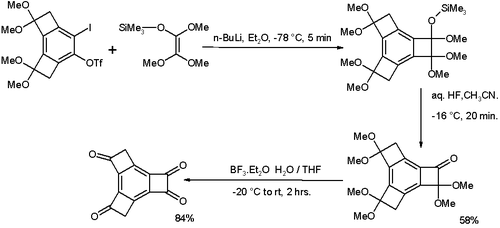 Scheme 2. Polyoxygenated tricyclobutabenzene