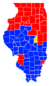 Les comtés en rouges sont remportés par William Bissell, les comtés bleus par William Alexander Richardson et le comté jaune par Buckner Stithe Morris