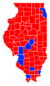 Les comtés en rouges sont remportés par Stratton et les comtés bleus par Dixon
