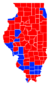 Les comtés en rouges sont remportés par Thompson et les comtés bleus par Stevenson