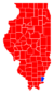 Les comtés en rouges sont remportés par Edgar et les comtés bleus par Clark