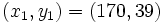 (x_1,y_1)=(170,39)\,