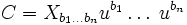 C = X_{b_1 \ldots b_n} u^{b_1} \ldots \; u^{b_n}