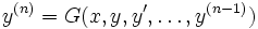 y^{(n)}=G(x,y,y', \dots, y^{(n-1)})