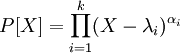 P[X]=\prod_{i=1}^k (X-\lambda_i)^{\alpha_i}