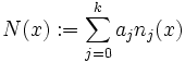 N(x) := \sum_{j=0}^{k} a_{j} n_{j}(x)