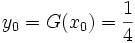 y_0 = G(x_0)= \frac{1}{4}